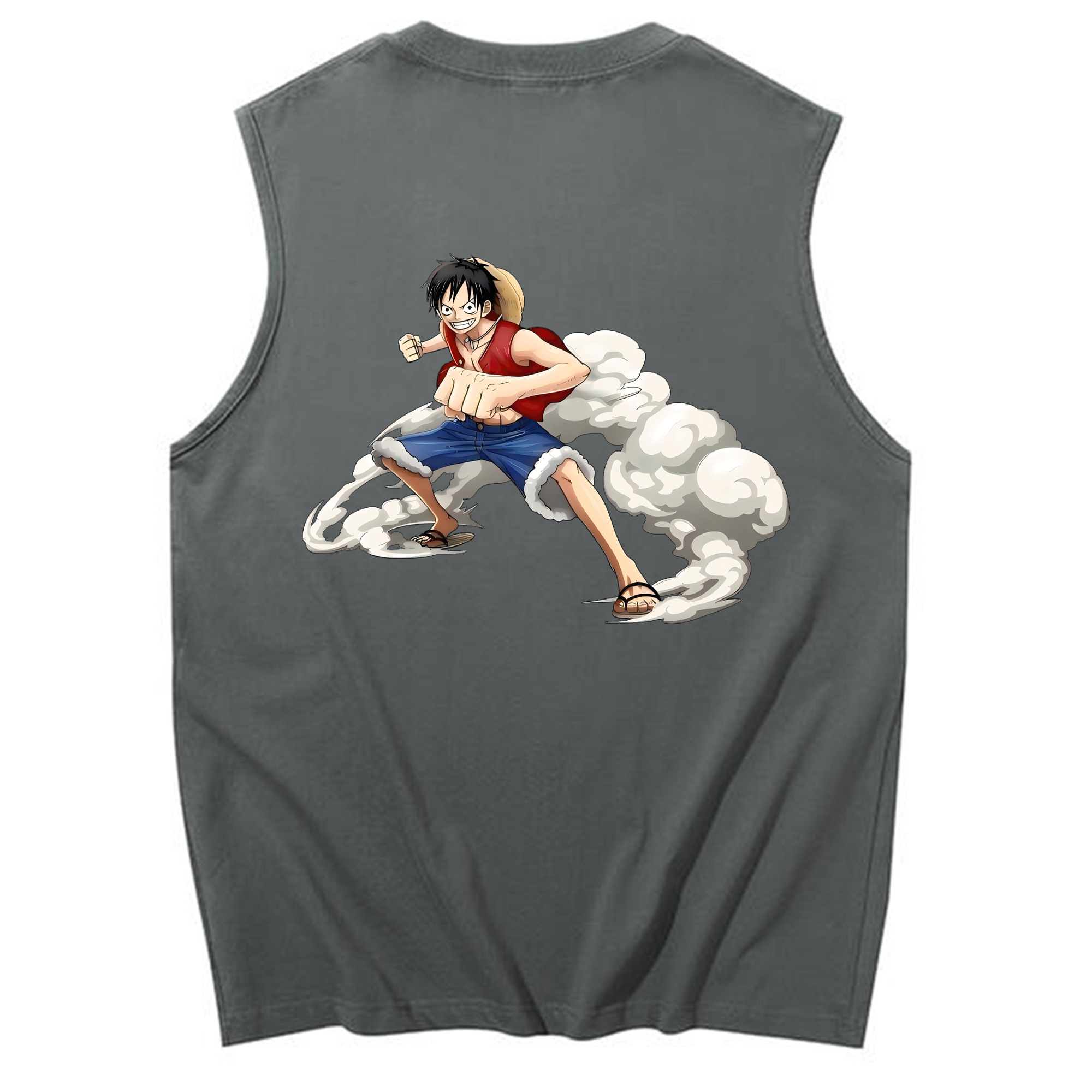 ワンピース モンキー・D・ルフィ ONE PIECE Monkey D. Luffy コットン100％タンクトップ（背面プリント）